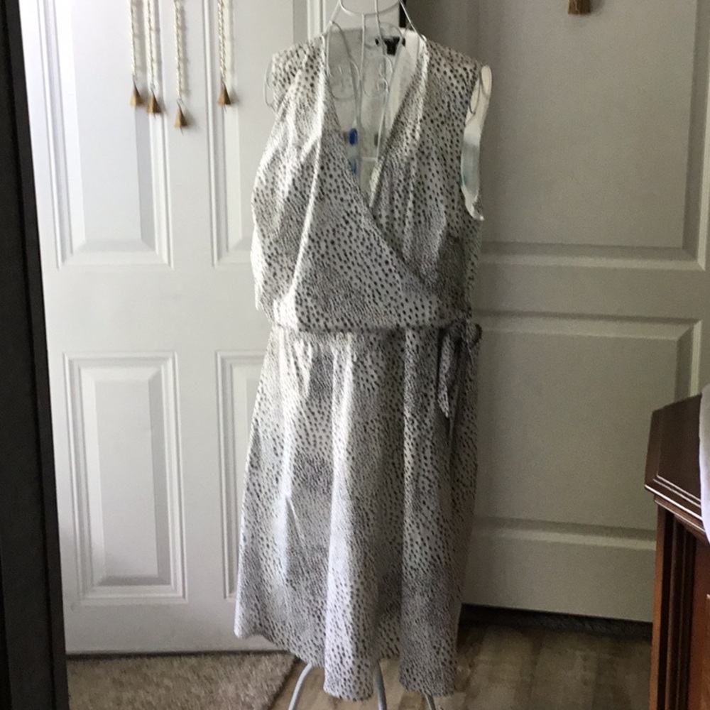 Lane Bryant Black & White Wrap Dress